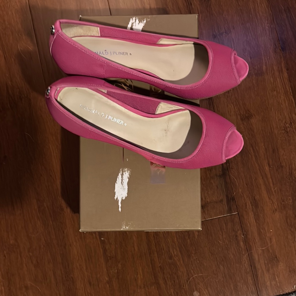 Pink Wedge Heels, Peep Toe